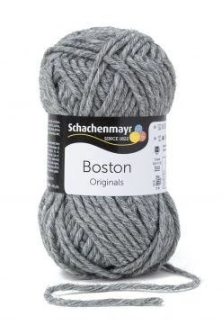 Handstrickgarn BOSTON - mittelgrau-meliert - 50g | Hochwertiges Strickgarn für kreative Projekte
