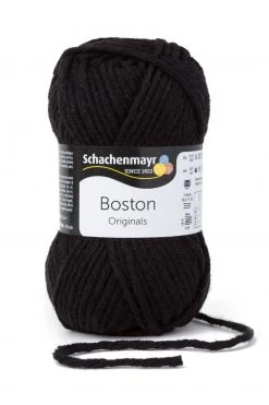 Handstrickgarn BOSTON - schwarz - 50g | Hochwertiges Strickgarn für kreative Projekte