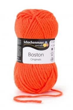 Handstrickgarn BOSTON - Neon-Orange - 50g | Hochwertiges Strickgarn für kreative Projekte