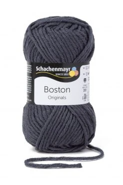 Handstrickgarn BOSTON - Graphit - 50g | Hochwertiges Häkelgarn & Strickgarn