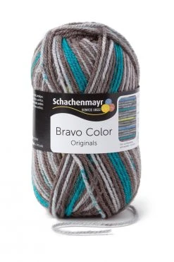 Handstrickgarn BRAVO COLOR - Stein Farbe - 50g für Häkeln & Stricken