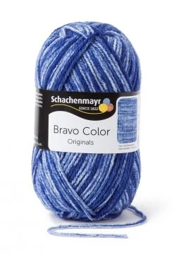 Handstrickgarn BRAVO COLOR - Royal Denim - 50g | Hochwertiges Garn für Stricken und Häkeln