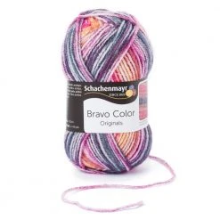 Handstrickgarn BRAVO COLOR - Lollipop Farbe - 50g | Hochwertiges Garn zum Stricken und Häkeln