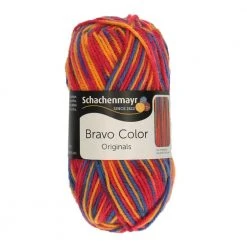 Handstrickgarn BRAVO COLOR - Himbeerfarbe - 50g | Hochwertiges Häkelgarn & Strickgarn | Deutsch