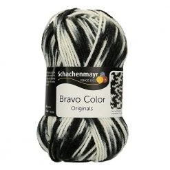 Handstrickgarn BRAVO COLOR - Zebrafarben - 50g | Hochwertiges Häkelgarn & Strickgarn