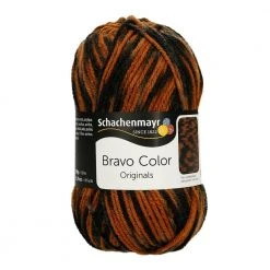 Handstrickgarn BRAVO COLOR - Tigerfarbe - 50g - Hochwertiges Garn zum Stricken und Häkeln