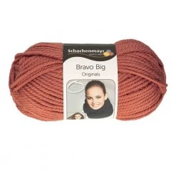Handstrickgarn BRAVO BIG - Korallenfarbe - 200g - Hochwertiges Häkel- und Strickgarn