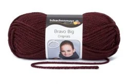 Handstrickgarn BRAVO BIG - Burgund Meliert - 200g - Ideal zum Stricken und Häkeln