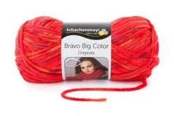 Handstrickgarn BRAVO BIG COLOR - Feuerfarbe - 200g | Hochwertiges Garn für Stricken & Häkeln