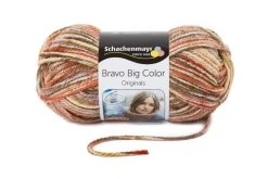 Handstrickgarn BRAVO BIG COLOR - Karneol Farbe - 200g | Hochwertiges Häkel- & Strickgarn