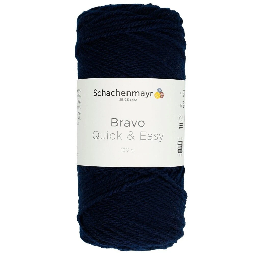 Handstrickgarn BRAVO QUICK & EASY - marine - 100g | Hochwertiges Häkelgarn & Strickgarn 3 Handstrickgarn BRAVO QUICK & EASY - marine - 100g | Hochwertiges Häkelgarn & Strickgarn