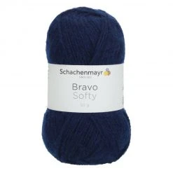 Handstrickgarn BRAVO SOFTY - marine - 50g | 100% weich & hochwertig