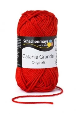 Handstrickgarn CATANIA GRANDE - Signalrot - 50g | Hochwertiges Häkeln & Strickgarn