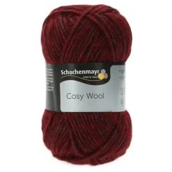 Handstrickgarn COSY WOOL - Burgundy - 50g | Weiches Häkel- & Strickgarn | Hochwertige Wollgarne für kreative Projekte