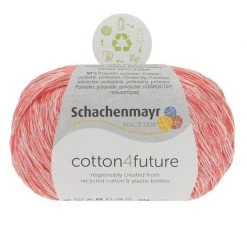 Handstrickgarn COTTON 4FUTURE - Mohnrot - 50g | Nachhaltiges Häkelgarn & Strickgarn