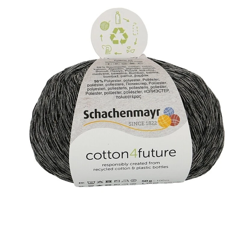 Handstrickgarn COTTON 4FUTURE - Schwarz - 50g | Hochwertiges Baumwollgarn für Häkeln und Stricken 3 Handstrickgarn COTTON 4FUTURE - Schwarz - 50g | Hochwertiges Baumwollgarn für Häkeln und Stricken