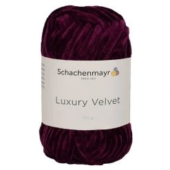 Handstrickgarn LUXURY VELVET - Burgundy - 100g für Häkeln und Stricken