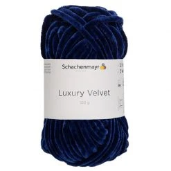 Handstrickgarn LUXURY VELVET - Navy - 100g | Weiches Häkelgarn & Strickgarn für kreative Projekte