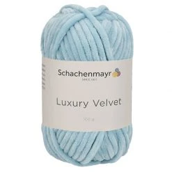Handstrickgarn LUXURY VELVET - Baby Blue - 100g | Hochwertiges Garn für Stricken und Häkeln