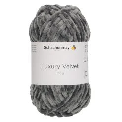 Handstrickgarn LUXURY VELVET in Elefanten-Grau - 100g - Weiches Garn für Strick- und Häkelprojekte