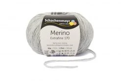 Handstrickgarn MERINO EXTRAFINE 170 - hellgrau meliert - 50g | Hochwertiges Häkel- & Strickgarn