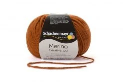 Handstrickgarn MERINO EXTRAFINE 120 - marone - 50g | Hochwertiges Häkelgarn & Strickgarn