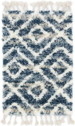 Teppich TOP SHAG 2 - Flauschiger Shaggyteppich in Blau, 91x66 cm