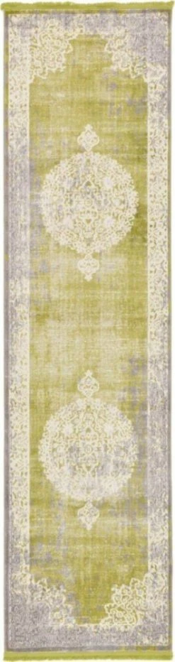 CLAASY NEW Teppich - Hellgrün - 305x79 cm | Kurzflorteppich für moderne Räume