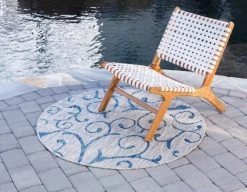 OUTDOOR BEAUTIES In-/Outdoor-Teppich hellgrau Ø 122 cm - wetterfest & pflegeleicht -Heimtextilien Verkäufe 9004897800 03 1600Wx1600H