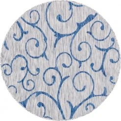 OUTDOOR BEAUTIES In-/Outdoor-Teppich hellgrau Ø 122 cm - wetterfest & pflegeleicht