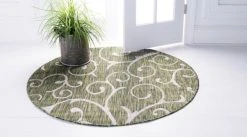 In-/Outdoorteppich OUTDOOR BEAUTIES - grün - Ø 122 cm | Hochwertiger Outdoor-Teppich -Heimtextilien Verkäufe 9004898100 03 1600Wx1600H