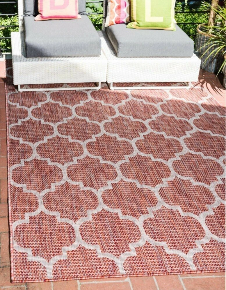 In-/Outdoorteppich CROSSES 1 - Rostrot - 244x152 cm - Wetterfest & Langlebig 4 In-/Outdoorteppich CROSSES 1 - Rostrot - 244x152 cm - Wetterfest & Langlebig – Bild 2