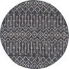 In-/Outdoor Teppich CROSSES 2 - holzkohlegrau - Ø 122 cm - Hochwertiger Teppich für drinnen und draußen