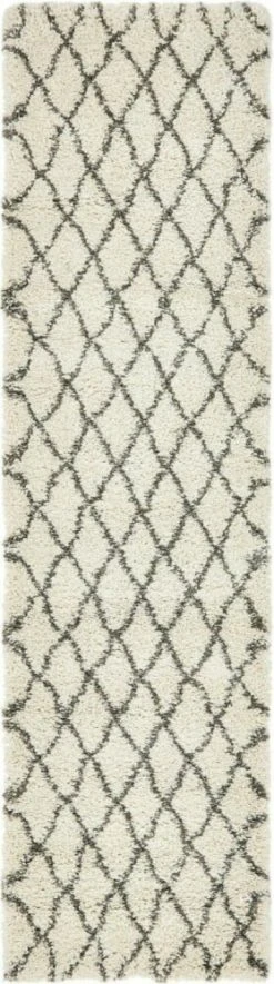 Teppich TEMARA SHAG 3 - Elfenbein - 305x79 cm | Hochwertiger Langflorteppich für Wohnzimmer & Schlafzimmer