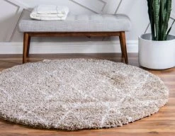 Teppich TEMARA SHAG 3 - Rund - Braungrau - Ø 152 cm - Hochwertiger Langflor-Teppich -Heimtextilien Verkäufe 9004902800 03 1600Wx1600H