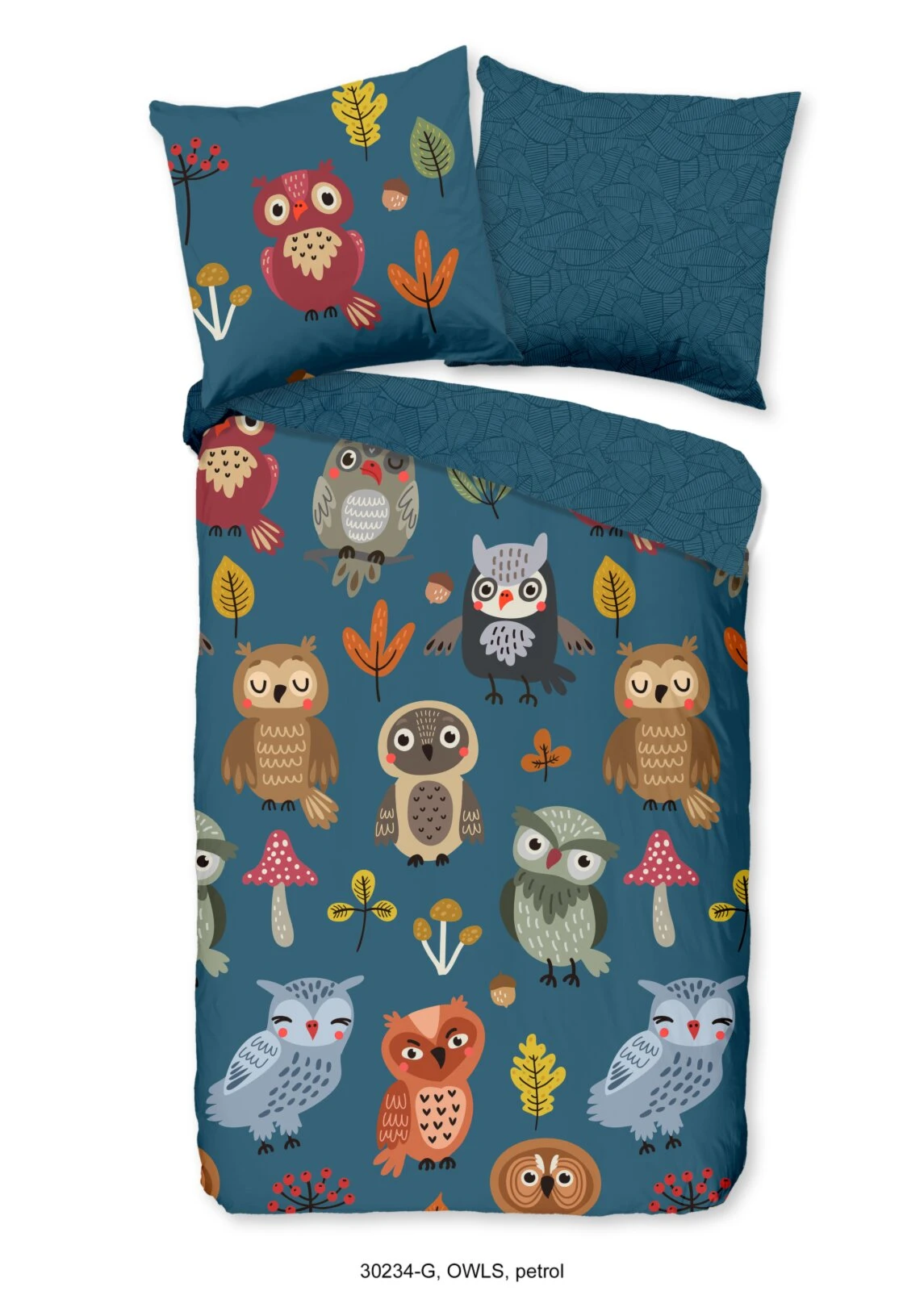 Flanell-Bettwäsche OWLS - petrol - 135x200 cm - Kinderbettwäsche 3 Flanell-Bettwäsche OWLS - petrol - 135x200 cm - Kinderbettwäsche