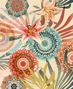 Florale Wohndecke bunt - 130x160 cm - Kuschelig & Stilvoll