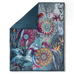 Wohndecke Mandala Design in Petrol-Bunt, 130x160 cm - Kuschelig & Stilvoll