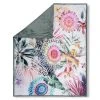 Wohndecke khaki-bunt floral 130x160 cm - Leichte Tagesdecke mit floralem Design