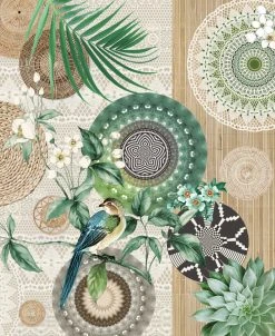 Florale Wohndecke bunt, 130x160 cm - Gemütliche Tagesdecke & Fleecedecke