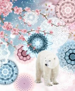 Wohndecke bunt mit Eisbär-Motiv, 130x160 cm - Kuschelig & farbenfroh