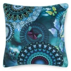 Sofakissen LUCIANO - Mandala Design in Türkisblau - 48x48 cm - Hochwertige Kissen für Sofa und Wohnzimmer