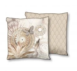 Sofakissen KASKAE - Mandala Design in Sand - 48x48 cm - Gemütliches Zuhause