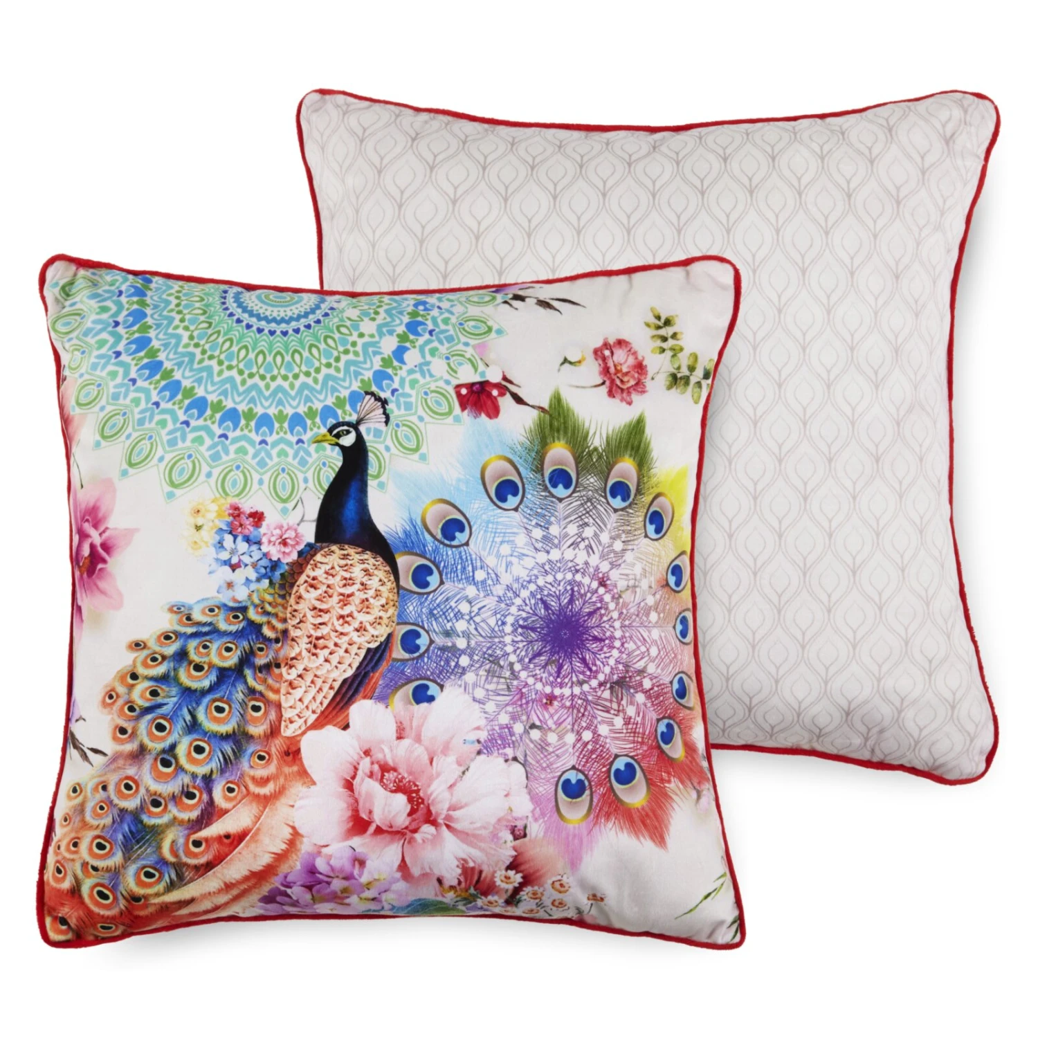 Sofakissen BENGTA - Pfau - Weiß - 48x48 cm | Premium Sofakissen | Kissen für Sofa 3 Sofakissen BENGTA - Pfau - Weiß - 48x48 cm | Premium Sofakissen | Kissen für Sofa