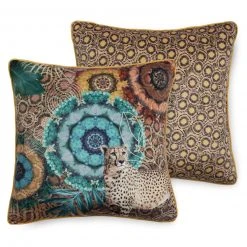 Sofakissen ZENTA - Leopard Design - Braun - 48x48 cm - Hochwertige Sofakissen für stilvolles Wohnen