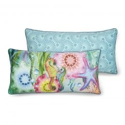 Sofakissen AMADA - Mandala Design in Hellblau, 60x30 cm - Gemütliche Wohnaccessoires