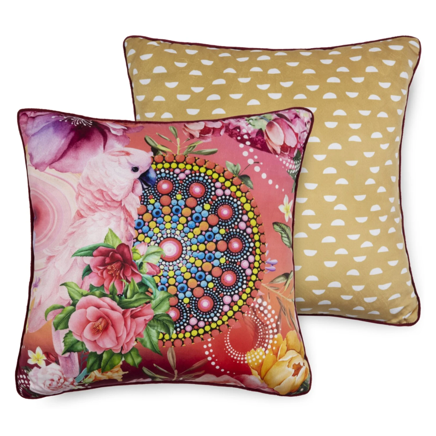 Sofakissen NEVINE - Pfirsichorange Papagei Design - 48x48 cm - Premium Wohnaccessoire 3 Sofakissen NEVINE - Pfirsichorange Papagei Design - 48x48 cm - Premium Wohnaccessoire