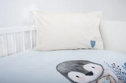 Kinderbettwäsche PINGUIN - hellblau - 100x135 cm - Kuschelig & Atmungsaktiv -Heimtextilien Verkäufe 9005177100 04 1600Wx1600H