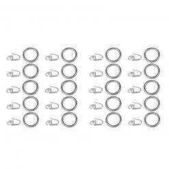 20er-Pack Gardinenringe aus Titan mit Faltenleghaken - Premium Qualität