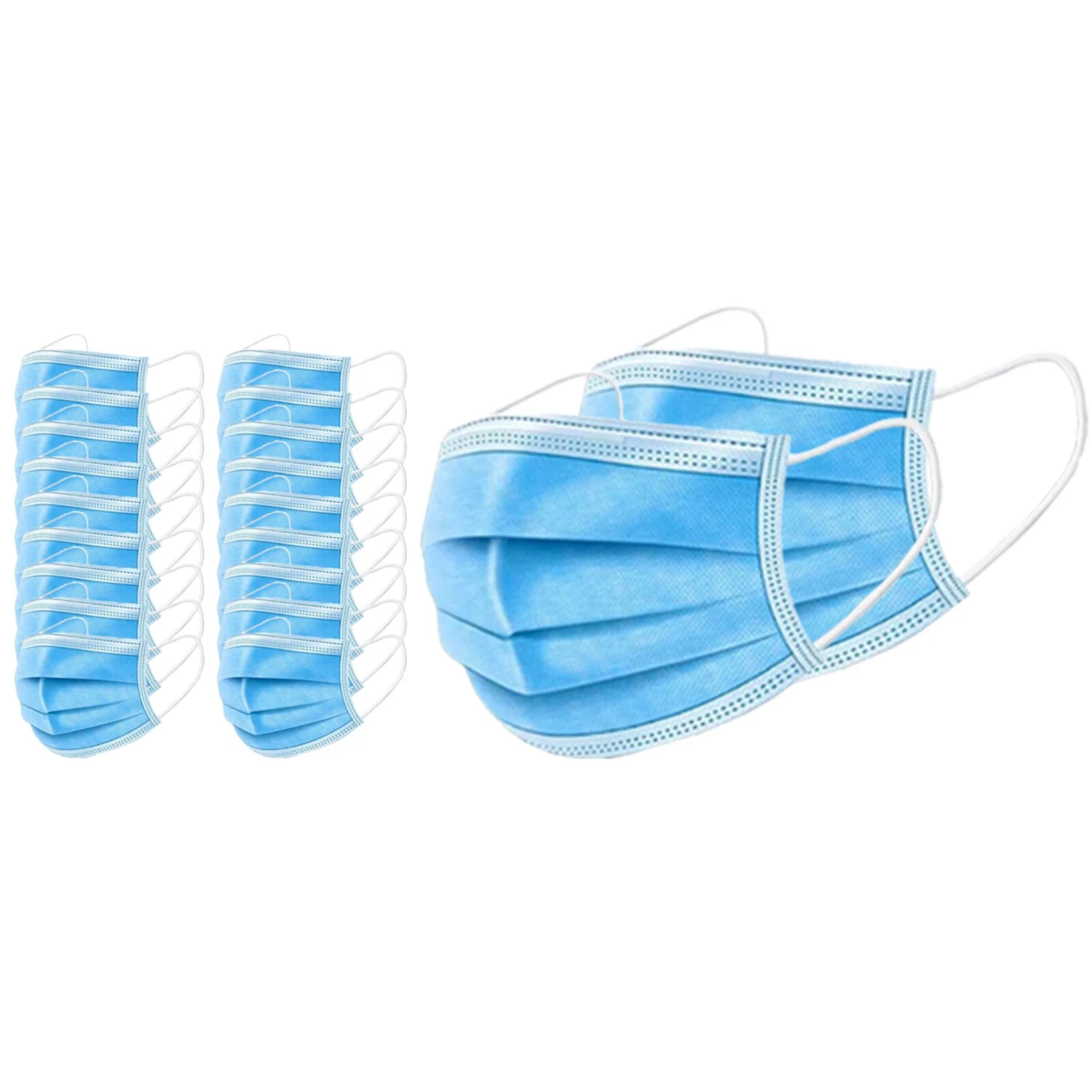 20er-Set Einweg Mund-Nasen-Masken in Blau – Bequem & Hygienisch 2 20er-Set Einweg Mund-Nasen-Masken in Blau – Bequem & Hygienisch